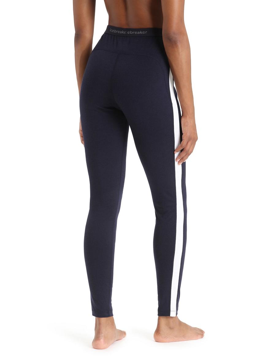 Base Layers Icebreaker Merino 200 Sonebula Thermal Leggings Femme Bleu Marine Blanche | FR 1855YXFU